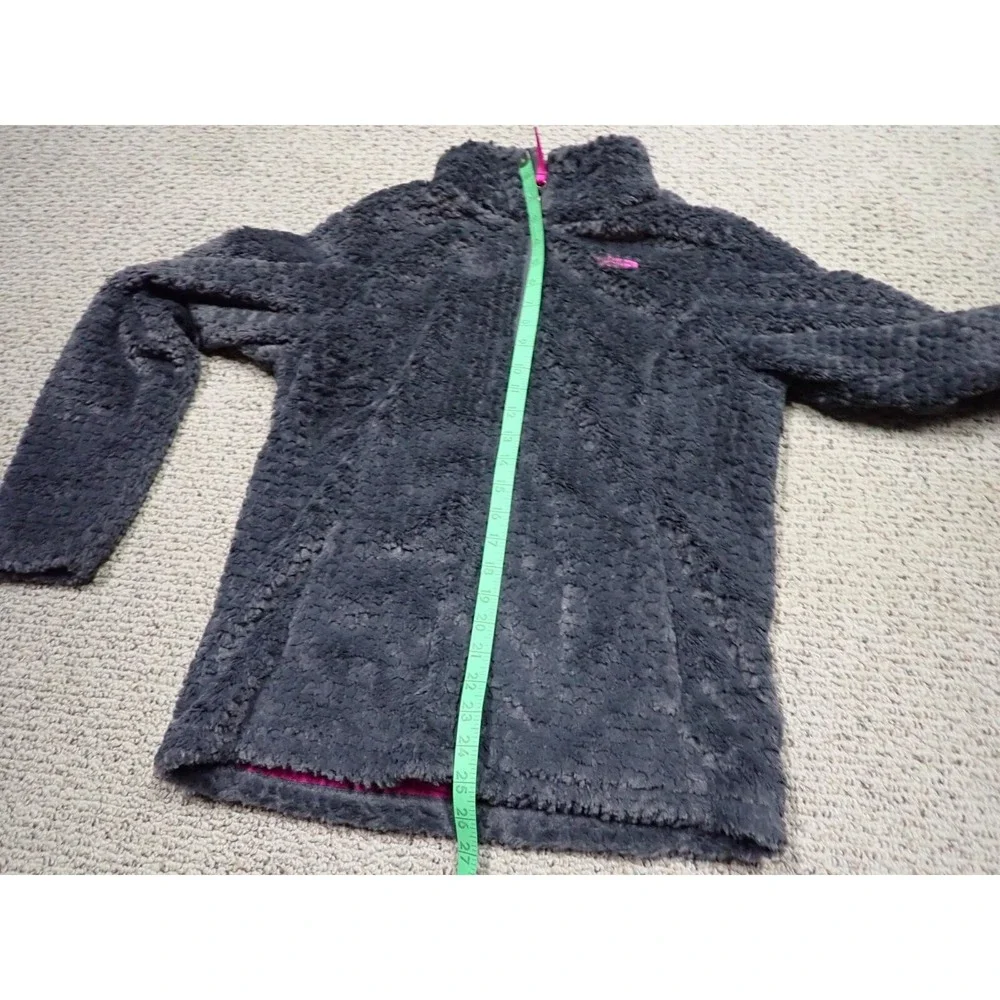 The North Face Osito Fleece Jacket Girls XL Grey Pink Excellent Full Zip Soft